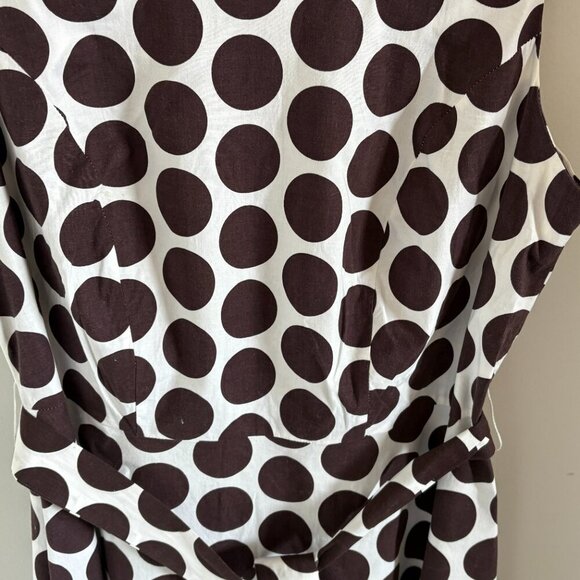 Tradition Women's Brown/White Polka Dot Sleeveless Midi Dress 97% Cotton Sz18W - Picture 5 of 5